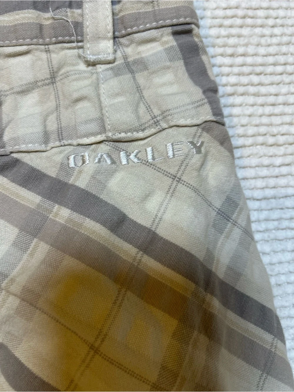Oakley Beige and Taupe Vertical Stripe Chinos